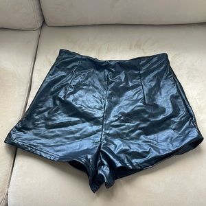 SHEIN black leather shorts